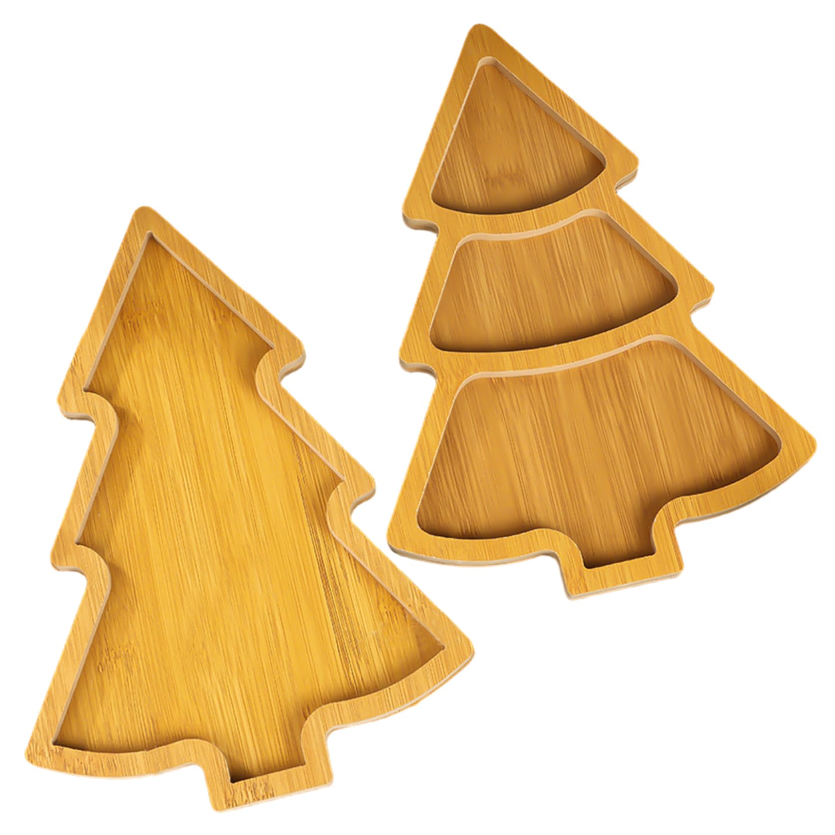 Plateau de service Noël en bois lot de 2 pour éviter les tables encombrées aux fêtes