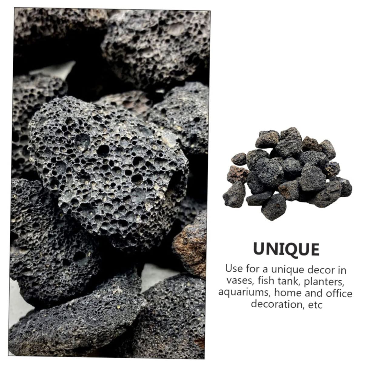 Happyyami Roches Volcaniques Naturelles pour Aquarium Décoration Élégante De Basalte Idéales pour Pots De Fleurs Et Aménagements Paysagers