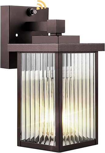 Miniatura 46 de Paquete de 2 luces de pared para exteriores de la casa, luces de porche del atardecer al amanecer, impermeables, color negro mate, para puerta