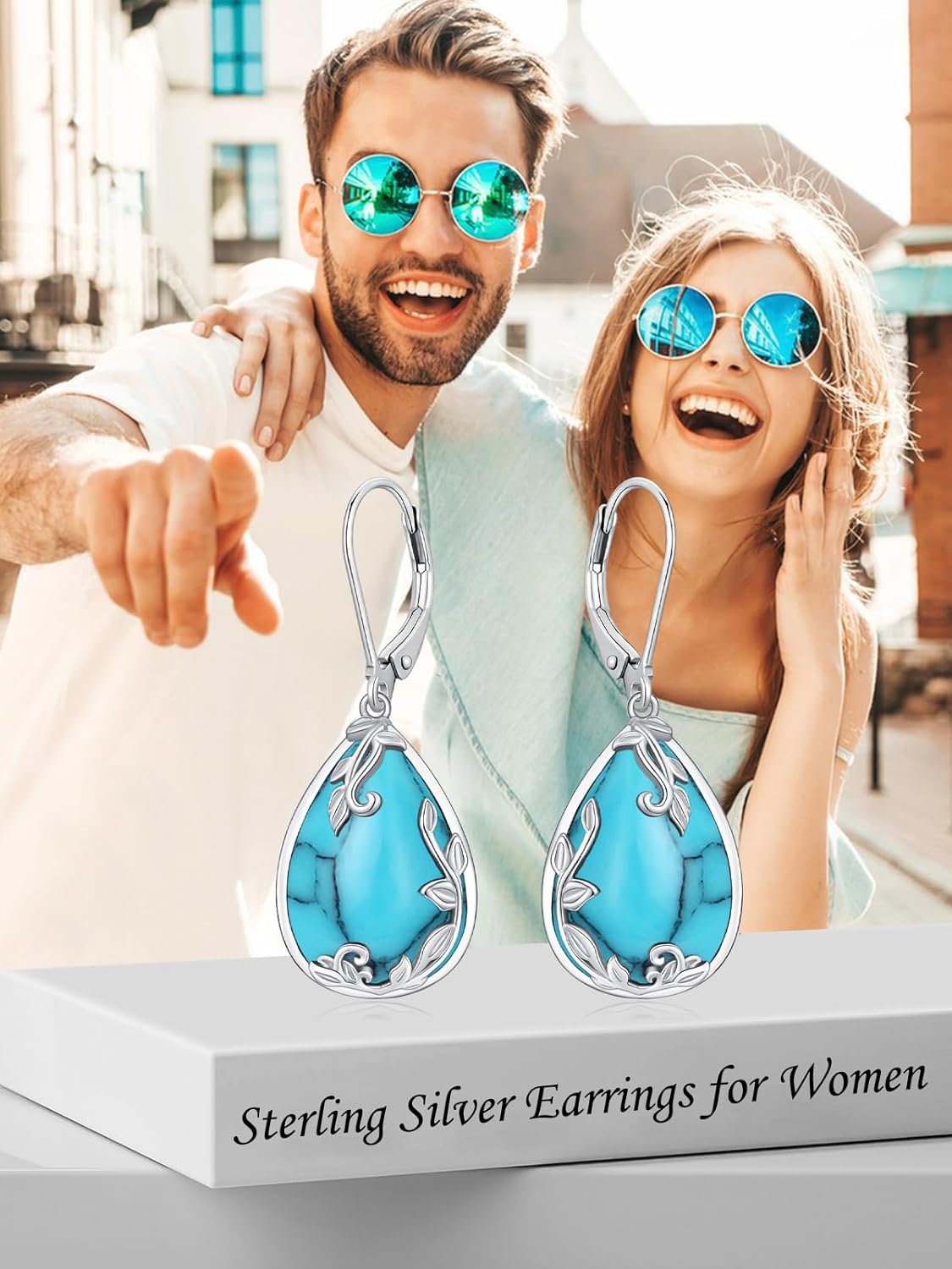 Celtic Filigree Earrings 925 Sterling Silver Teardrop Gemstone Dangle Earrings Fine Jewelry Gifts for Women - Image 3