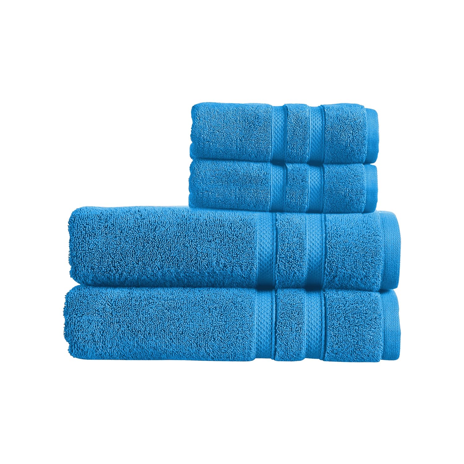 Christy Chroma Bath Sheet Set | Set of 4 | 2 Hand Towels 2 Bath Sheets | Highly Absorbent Heavyweight 675GSM | Bold and Bright | Soft Smooth Shower Towels | 100% Cotton | Azure Blue