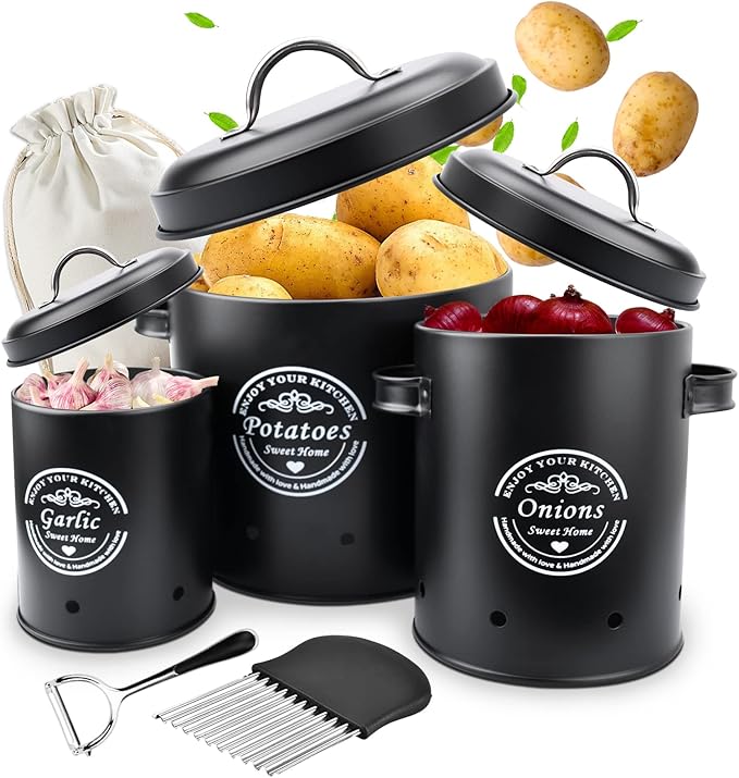 TAVADA Kartoffel Aufbewahrungsbox,Vorratsbehälter Kartoffeltopf 3er Set ... TAVADA Kartoffel Aufbewahrungsbox,Vorratsbehälter Kartoffeltopf 3er Set ...