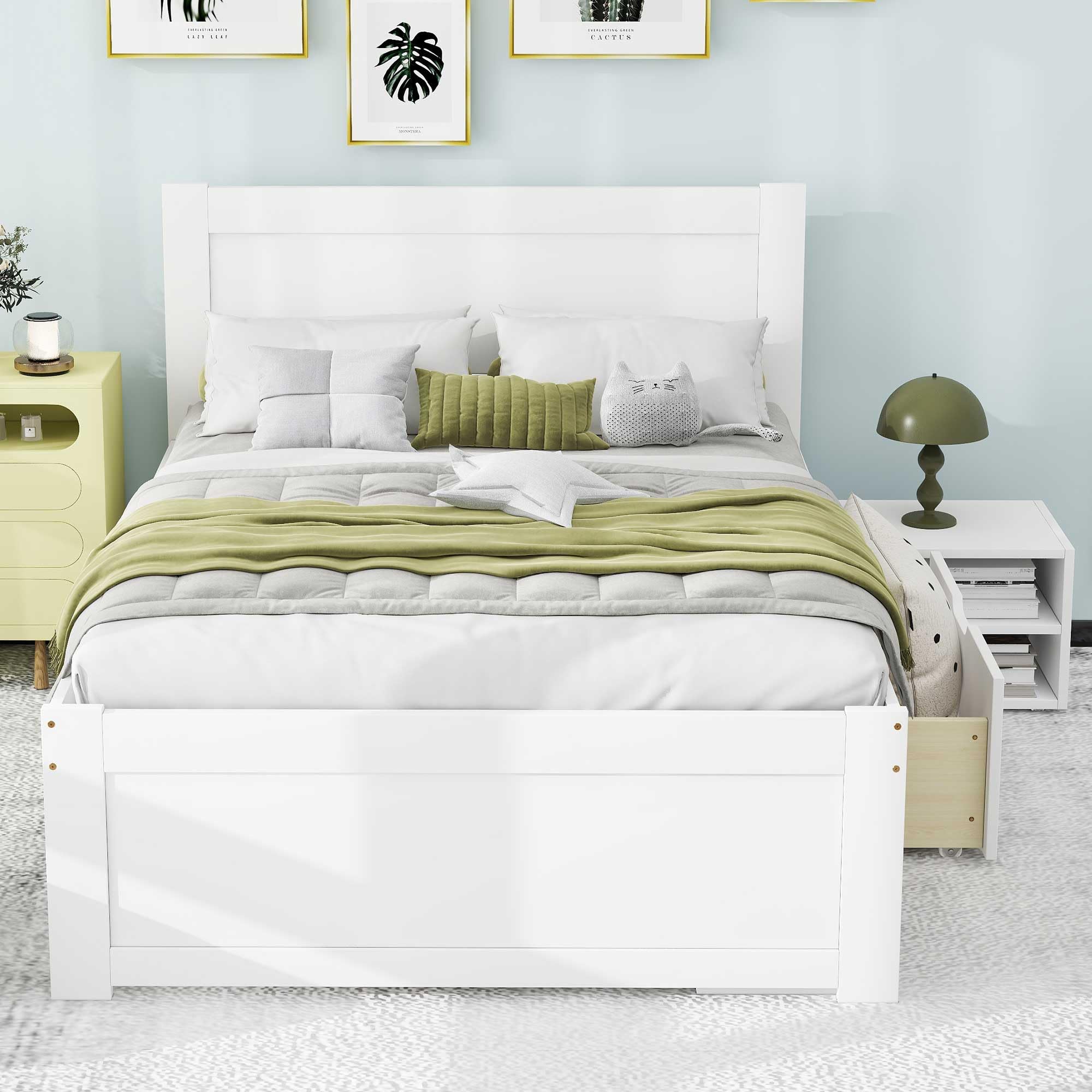 Amazon.com: SOFTSEA Twin Size Bed Frame with Drawers, Wood