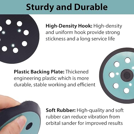 5 Inch Sander Replacement Pad for D26451, D26453, DW4388, DW421, 4 Pack Hook and Loop Sanding Pads Compatible with BO5010, BO5030K, BO5031K, BO5041K Random Orbital Sander