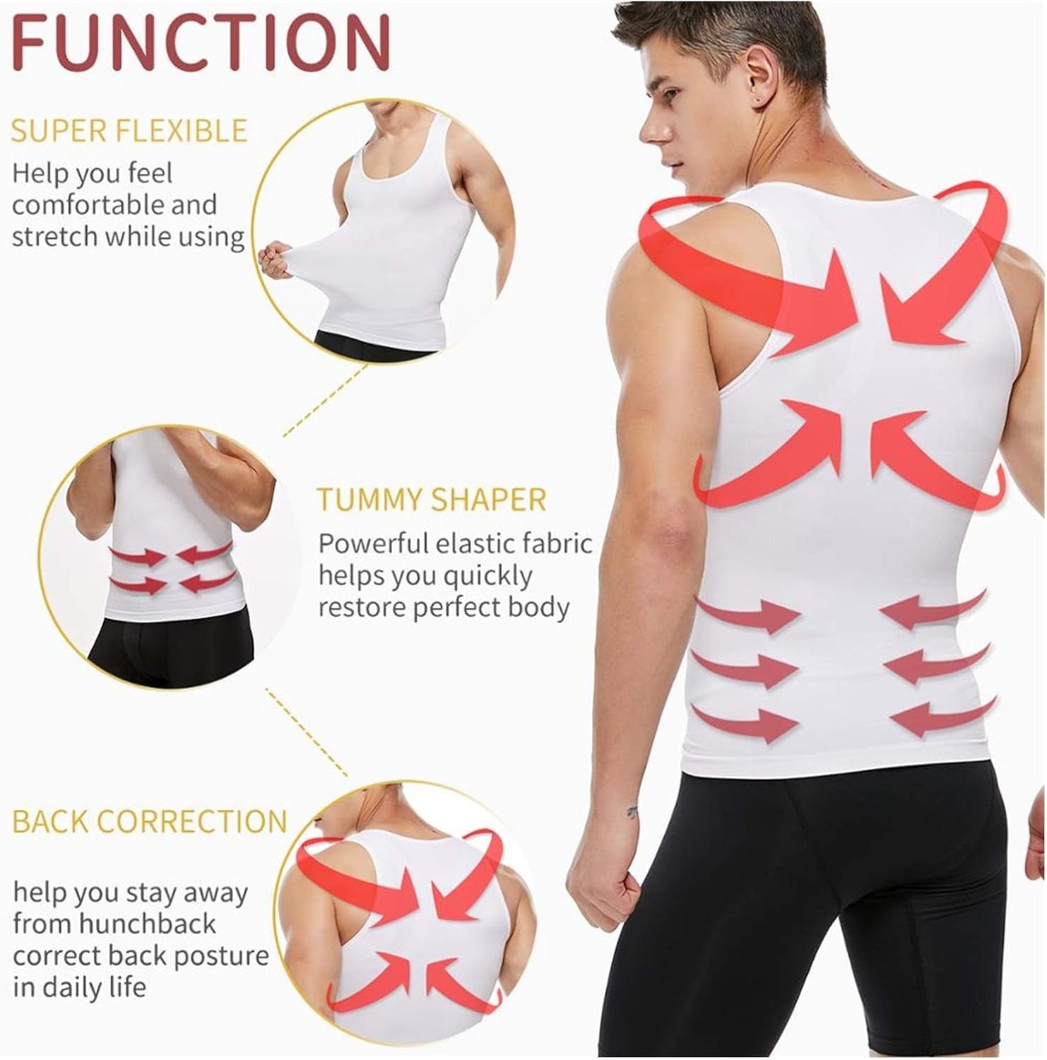 Women's Compression Tank Top Body Shaper - Slimming Vest Camisa Adelgazante Fajas (Nylon/Spandex)