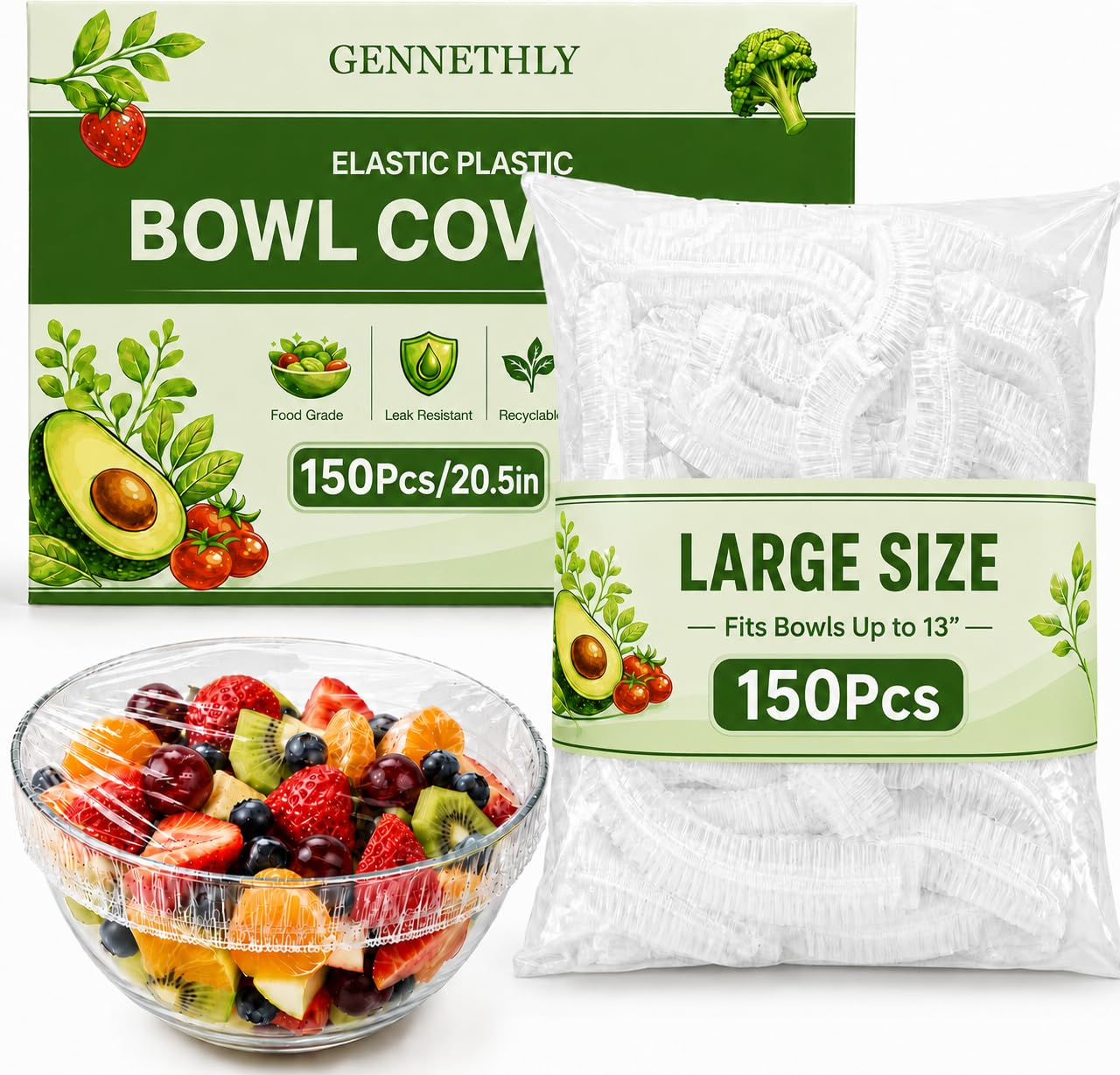 Photo 1 of 150 Pack Plastic Bowl Covers for Bread Proofing, Extra Large Food Covers with Elastic Edge, Stretch Shower Caps for Sourdough Bread, Disposable Dish Cover Fits Bowls & Plates Up to 13" Keep Food Fresh