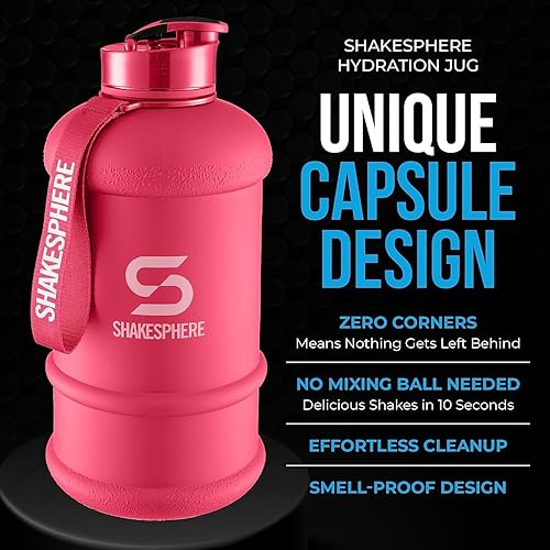 Miniatura 3 de SHAKESPHERE Botella de agua deportiva grande  Botella de hidratación sin BPA, color negro, ideal para deportes, camping, al aire libre, ciclismo y