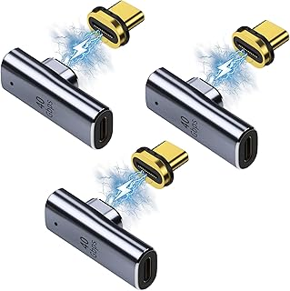 kimairy (3 Pack) USB C Magnetic Adapter 24 Pin Type C Connector, PD3.1 Fast Charging,140W USB4 High-Speed Data Transfer,40Gb/s,8K60Hz Output Strong Magnet Type C Adapter for USB C Devices.