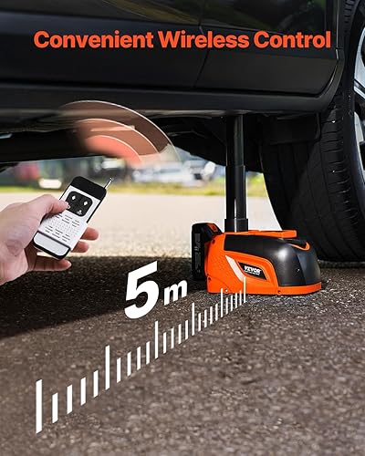 Miniatura 24 de VEVOR Gato eléctrico para automóvil, 3 toneladas/6600 libras, 12 V, gato eléctrico de tijera con llave de impacto eléctrica, sillines dobles