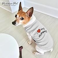 Vista 4 de Playera unisex para perros Parisian Pet con palabras bordadas "I Love My Mommy" - 100% algodón, ropa para mascotas - Chaleco sin mangas - Camisas