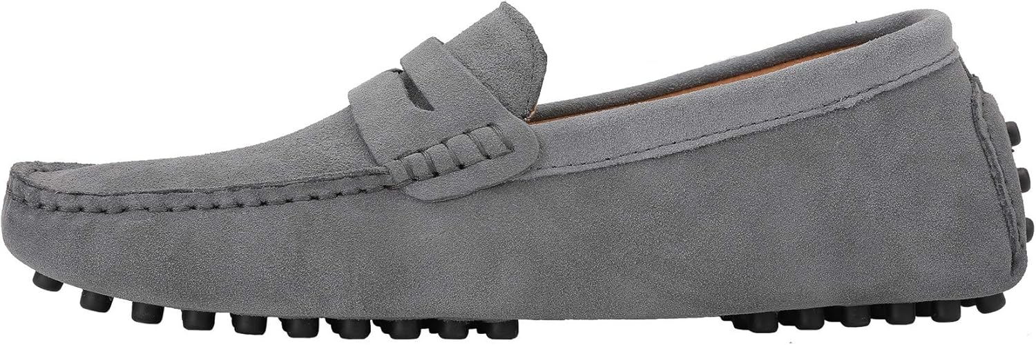 JIONS Mens Driving Penny Loafers Suede Moccasins Slip On Casual Dress Boat Shoes - Image 5