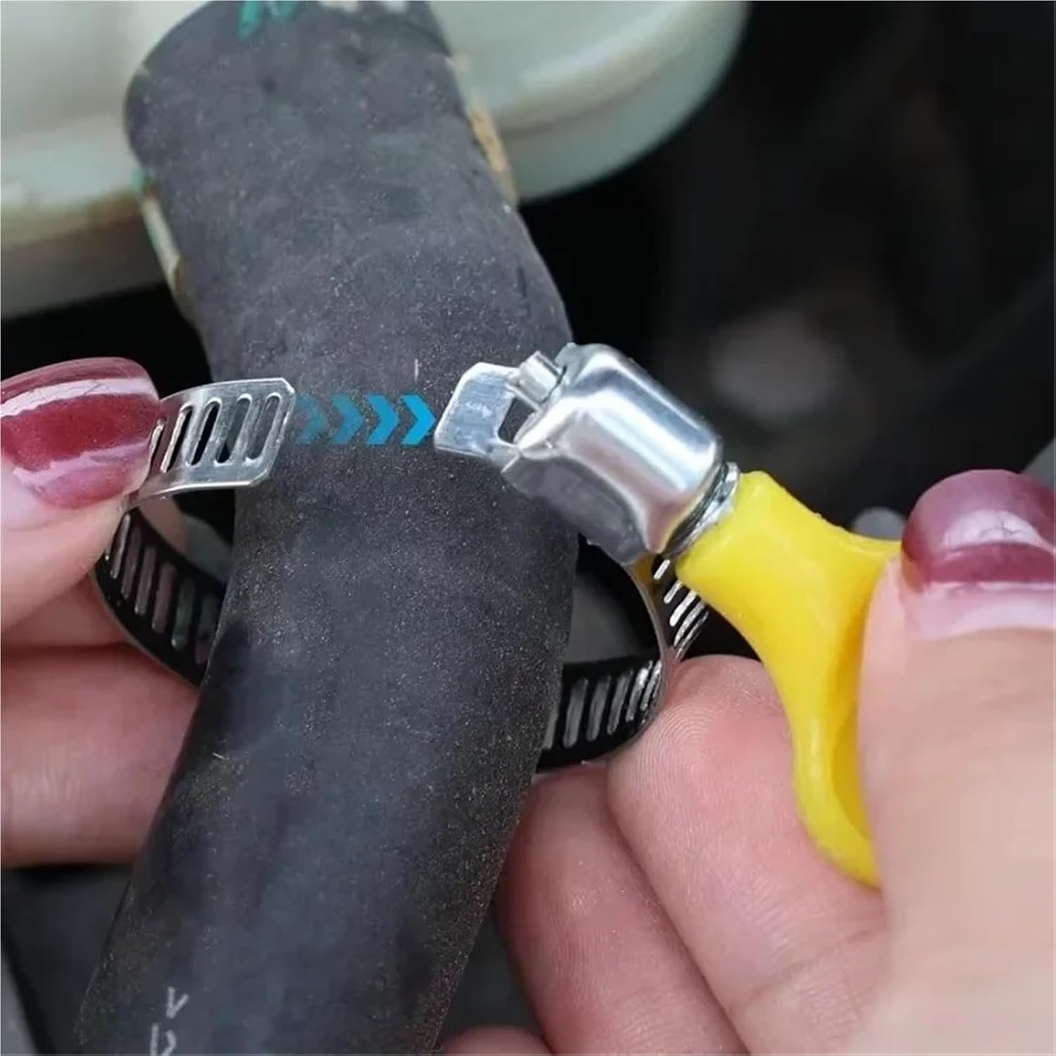 50-10PCS Stainless Steel Hose Clamps Adjustable Pipe Clips Tools For Tube Faucet Water Pipes Fasteners Hardware Assortment Kits(50PCS)