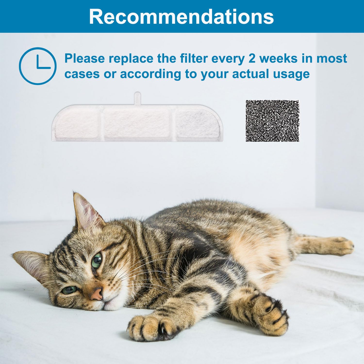 lasuroa 猫用噴水フィルター 12個入り 猫用噴水フィルター DownyPaws