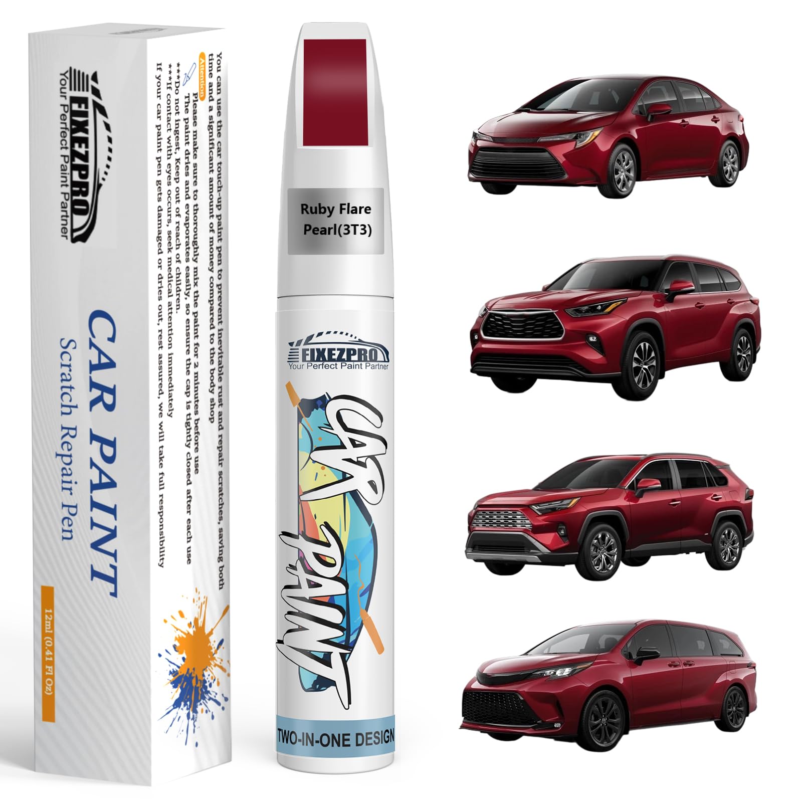 Amazon.com: FIXEZPRO 3T3 Ruby Flare Pearl Car Touch Up Paint for