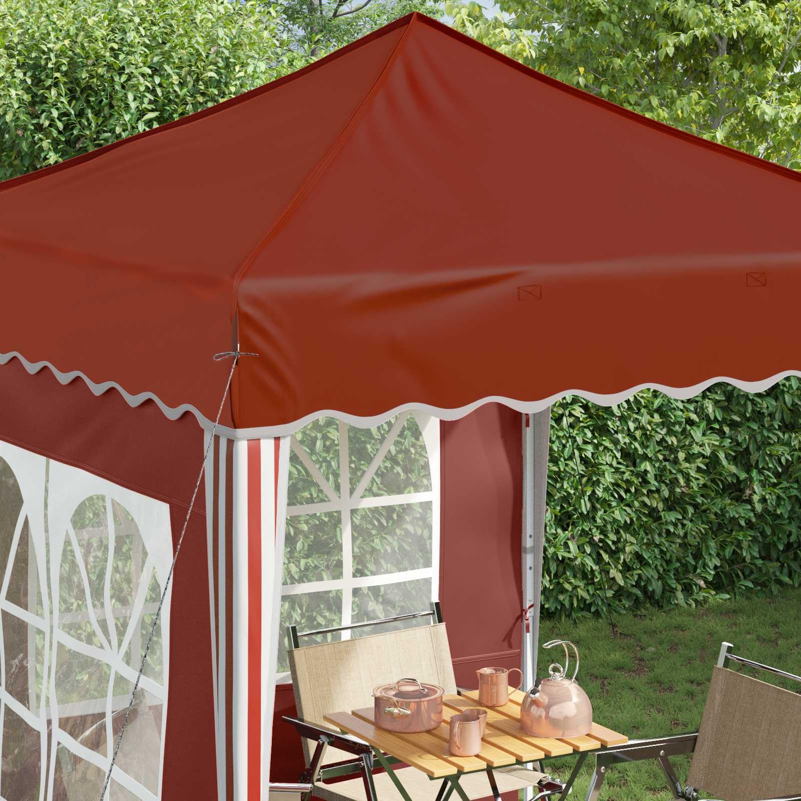 Namiot imprezowy typu pop-up, z tkaniny Oxford, 195 x 195 x 245 cm, odporny na warunki atmosferyczne, z regulowaną wysokością stalową ramą, idealny do ogrodu, na taras, kemping, festiwal