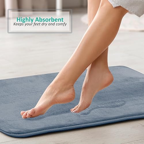 Miniatura 6 de Clara Clark - Tapetes para baño de espuma viscoelástica, terciopelo y felpa ultra suave, antideslizantes, lavables a máquina y de secado rápido,