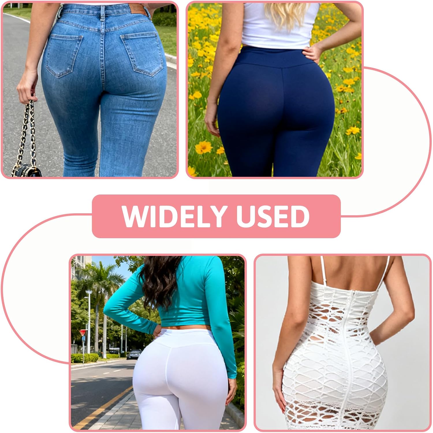 1 Pair Silicone Butt Pads for Women, Reusable Seamless Self-Adhesive Hip Enhancer Pads, Fake Buttock Oval Padded Silicone Suitable for Flat Butt Enhance Buttock Shape, Fit Various Scenarios - Image 5