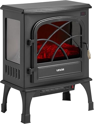 Miniatura 9 de VEVOR Chimeneas independientes de 25.5 pulgadas, calentador eléctrico portátil de 1500 W, 5120 BTU, con protección contra sobrecalentamiento, llamas