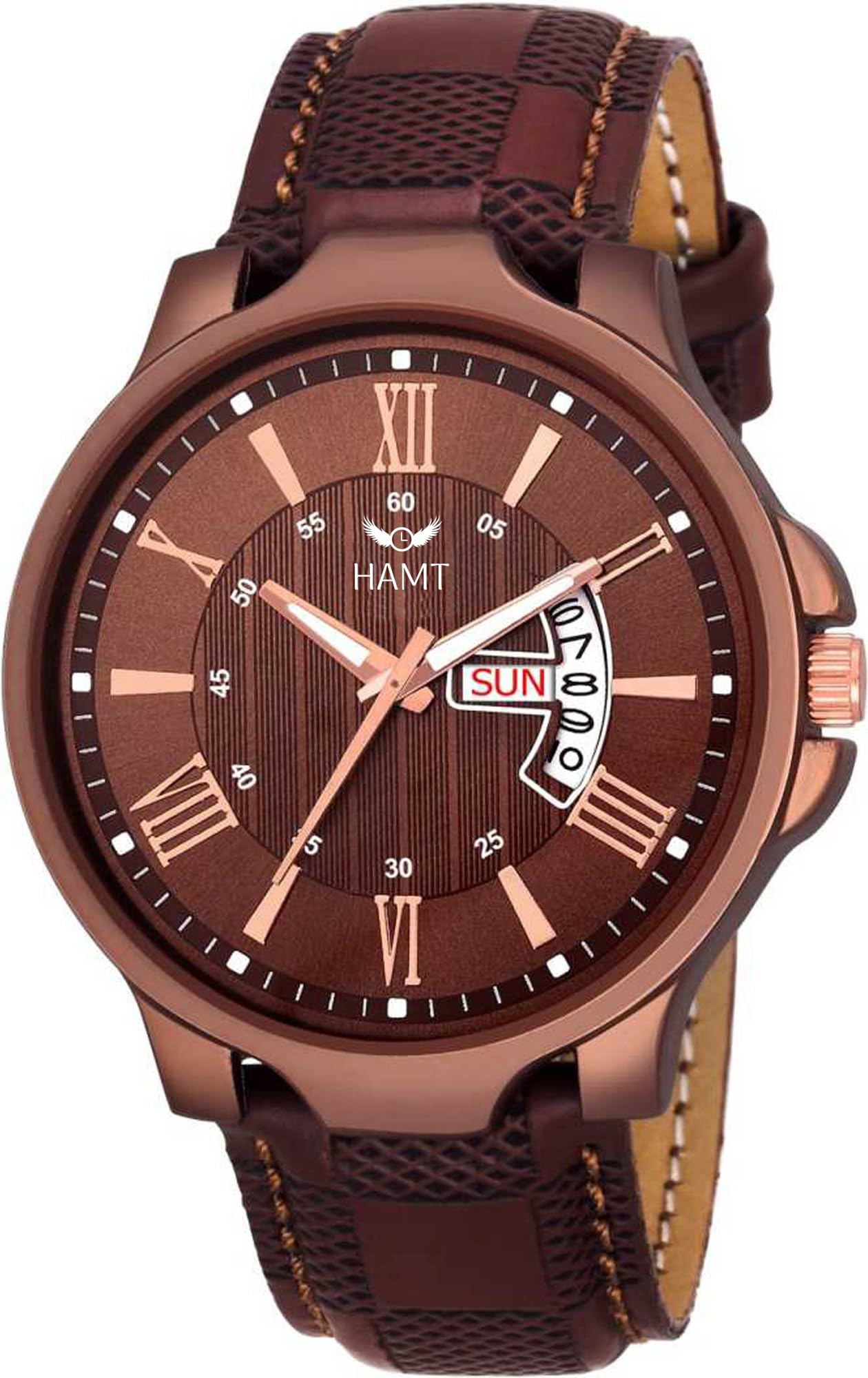 hamt Analogue, Men, Leather Black Dial Day And Date Watch - Ht-Gr004-Brw-Brw (B08NX4M1NL) Amazon Price History, Amazon Price Tracker