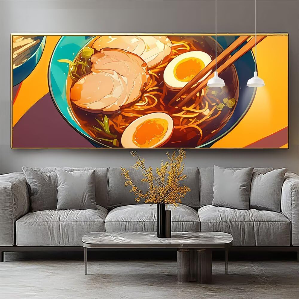 Diamond Painting Erwachsene Nudeln Diamond Painting Klein 70x140cm Bastelset Kinder ab 9 Jahre, Full Diamant Leinwand Embroidery kit Essen, Diamanten Kinder Anfänger DIY Set Gem Bastel Dekor 0-sy669