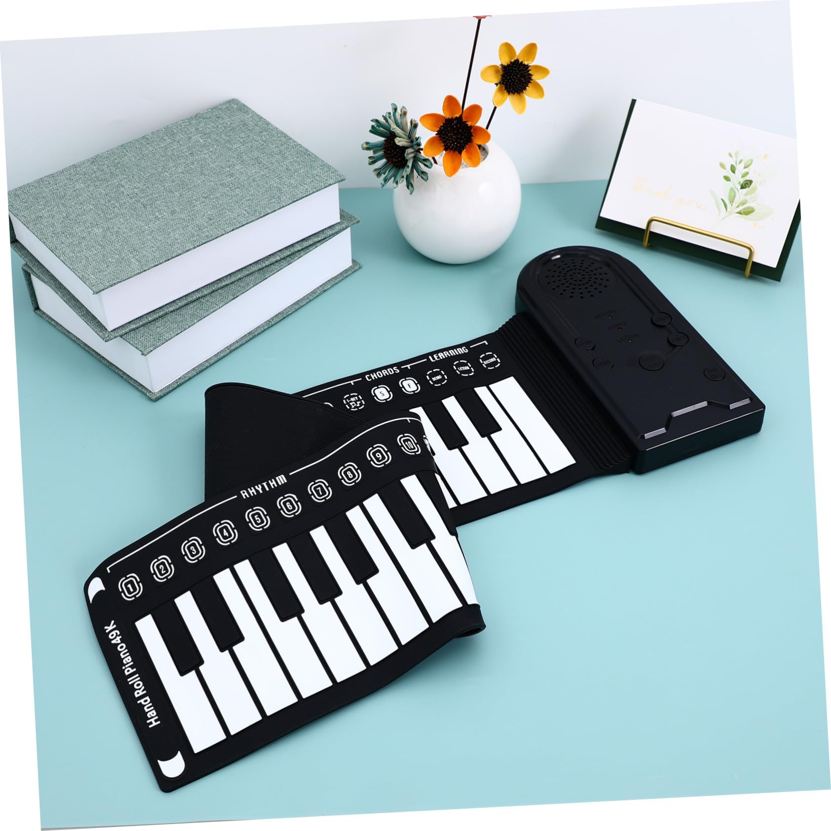 Tastiera Pianoforte Portatile a 49 Tasti Arrotolabile Funzione di Registrazione, Pianoforte Elettronico Pieghevole Altoparlante, Strumento Musicale per Principianti e Amatori
