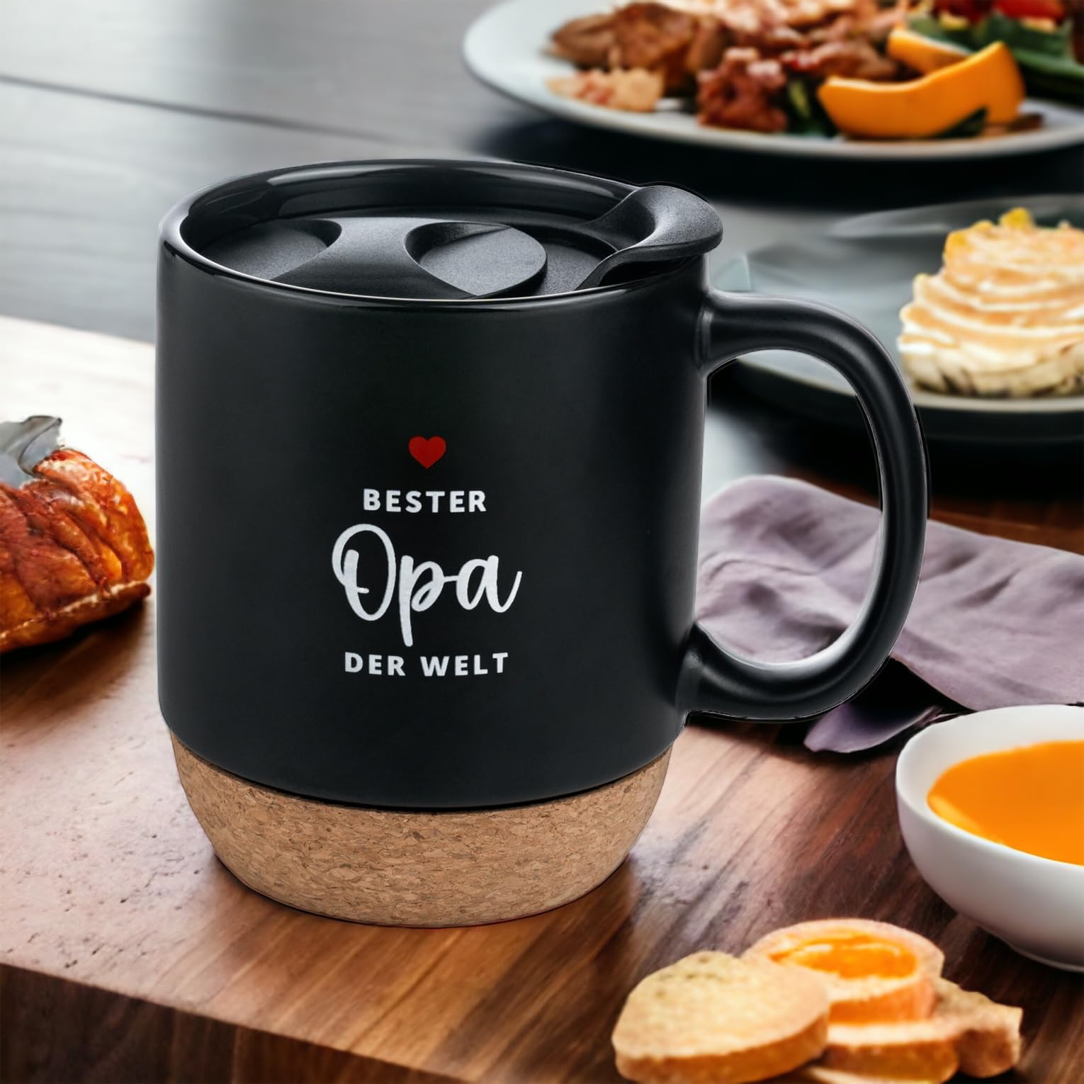 Kupi Cadeaux Pour Grand-père | Tasse à Café Pour Grand-père | Tasse à Café Avec Inscription En Allemand | Tasse à Thé De 350 Ml Avec Couvercle, TRX23754