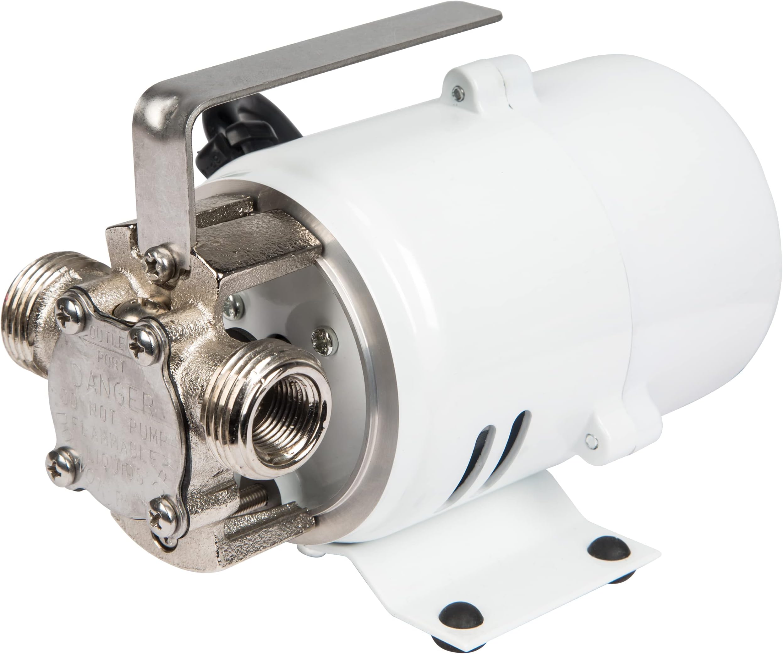 360S 115 Volt, 360 GPH 1/10 HP Stainless Steel Non-Submersible Multi-Purpose Utility Water Transfer Pony Pump with 6-Ft. Cord, White, 555110