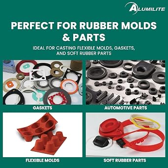 Alumilite Flex 50 Urethane Rubber, 32 oz, Medium-Firm Casting Resin for Molds & Prototypes, with Shore Hardness of 50A, Ideal for Gaskets, Rubber Parts, Grips, High Detailed Flexible Silicone Molds