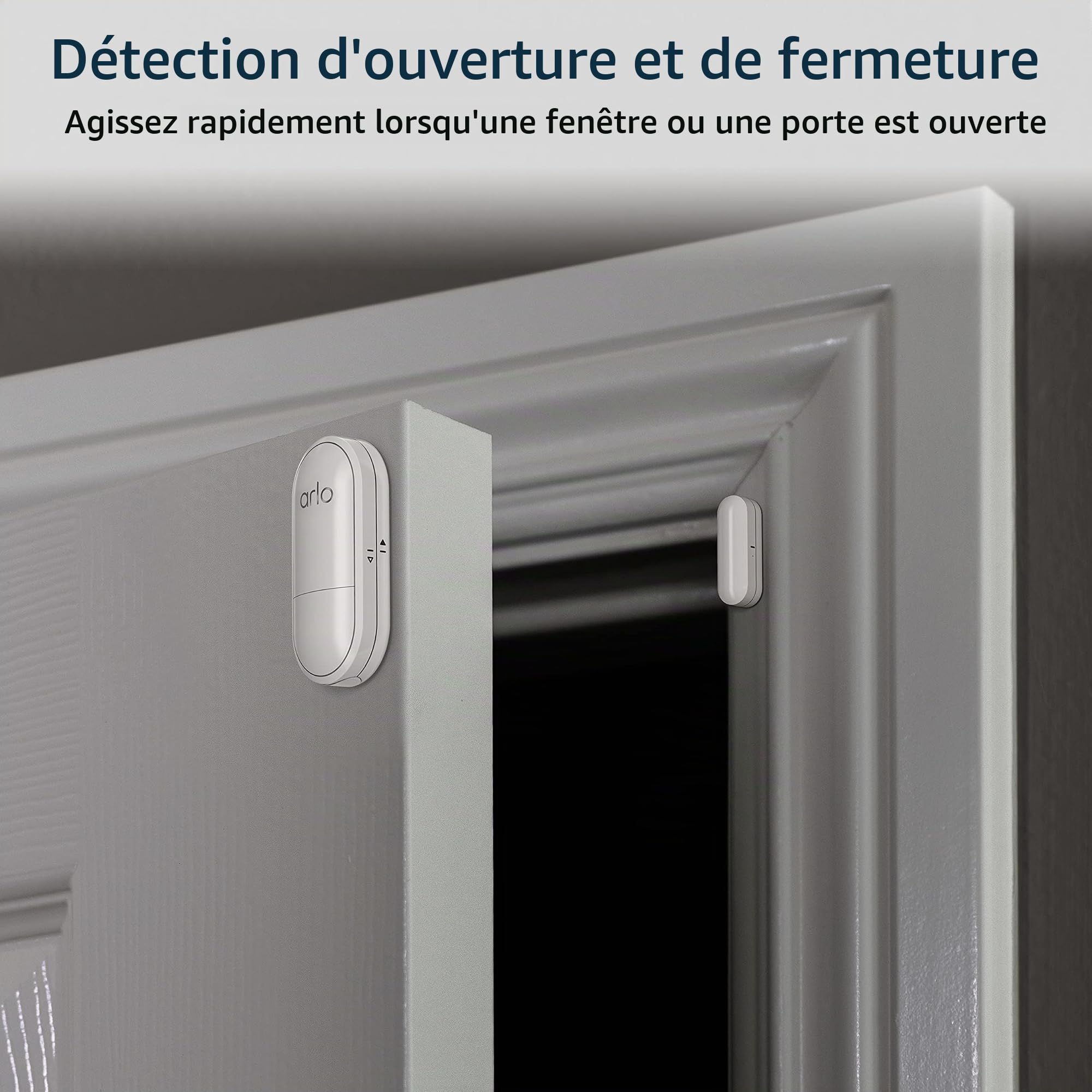 Arlo MS1001 Capteur Tout-en-Un avec 8 Fonctions pour système de sécurité Domestique, Alarme Anti-effraction, détecteur de fumée et détecteur de CO2, détecteur de Fuite d'eau, capteur de Porte, 1