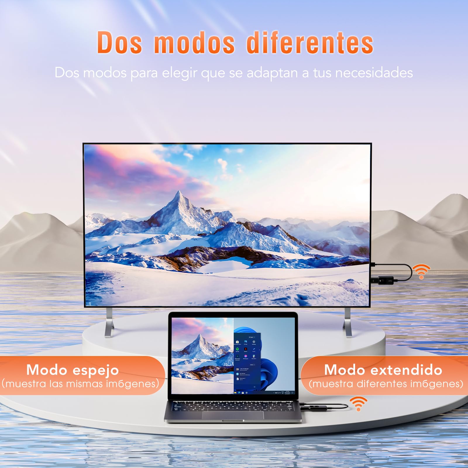 TSUPY Transmisor y Receptor HDMI Inalámbrico 1080P Full HD, HDMI Inalámbrico con Pantalla LED, Alcance de 50 m, 2.4G/5.8G, para Computadora Portátil, PC a TV HD, Proyector, Plug & Play, Negro