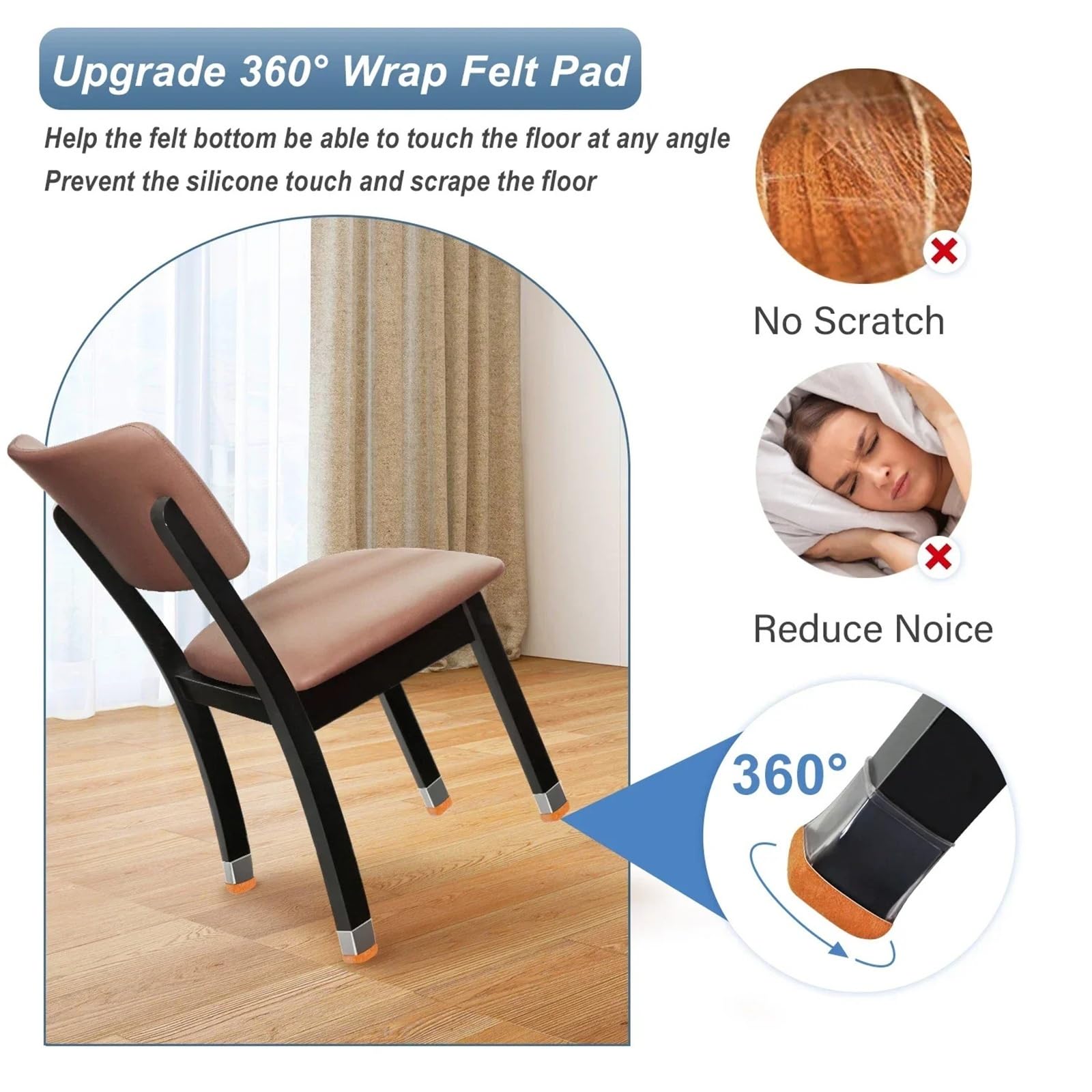 Fieltro Adhesivo Protectores de Piso for Patas Silla cuadradas