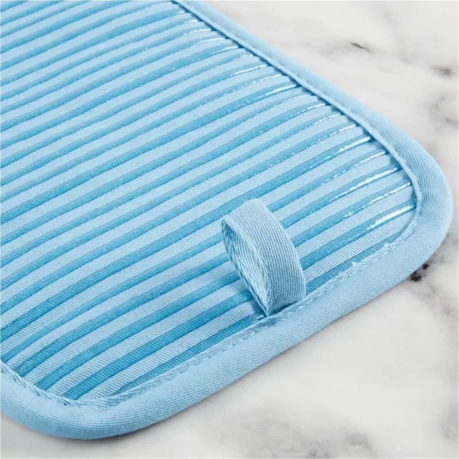 Gants De Four Gant de four matelassé en coton éponge, manique résistant à la chaleur, 16"x26", 7"x13" et 7"x10", velours bleu Pour La Cuisson
