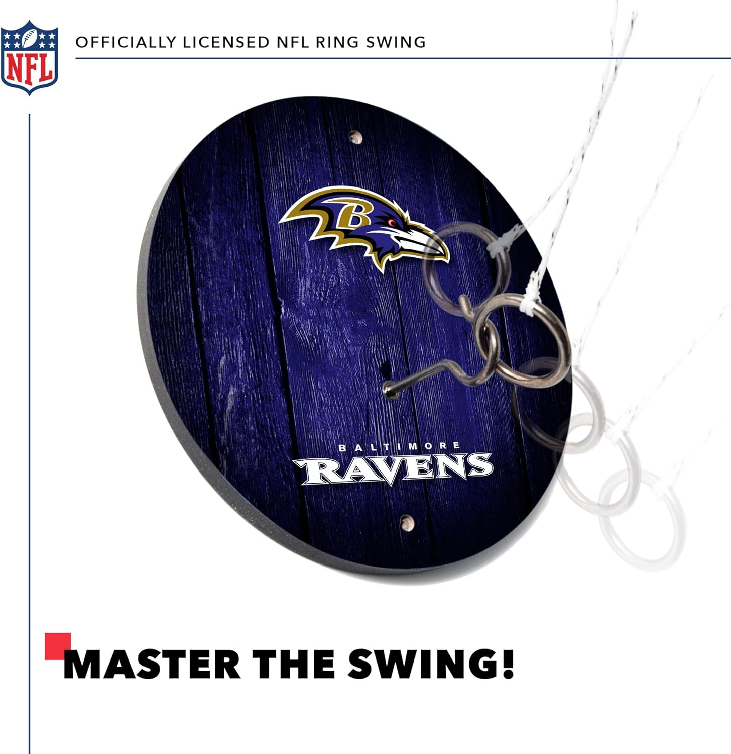 Solid Wood NFL Hook & Ring Toss Set with Direct Print HD Team Graphics – Easy Hang Hook and Ring Toss Target – Great Gift for Any Football Fan! Ring Toss Family Game for a Game Room, bar or Garage!
