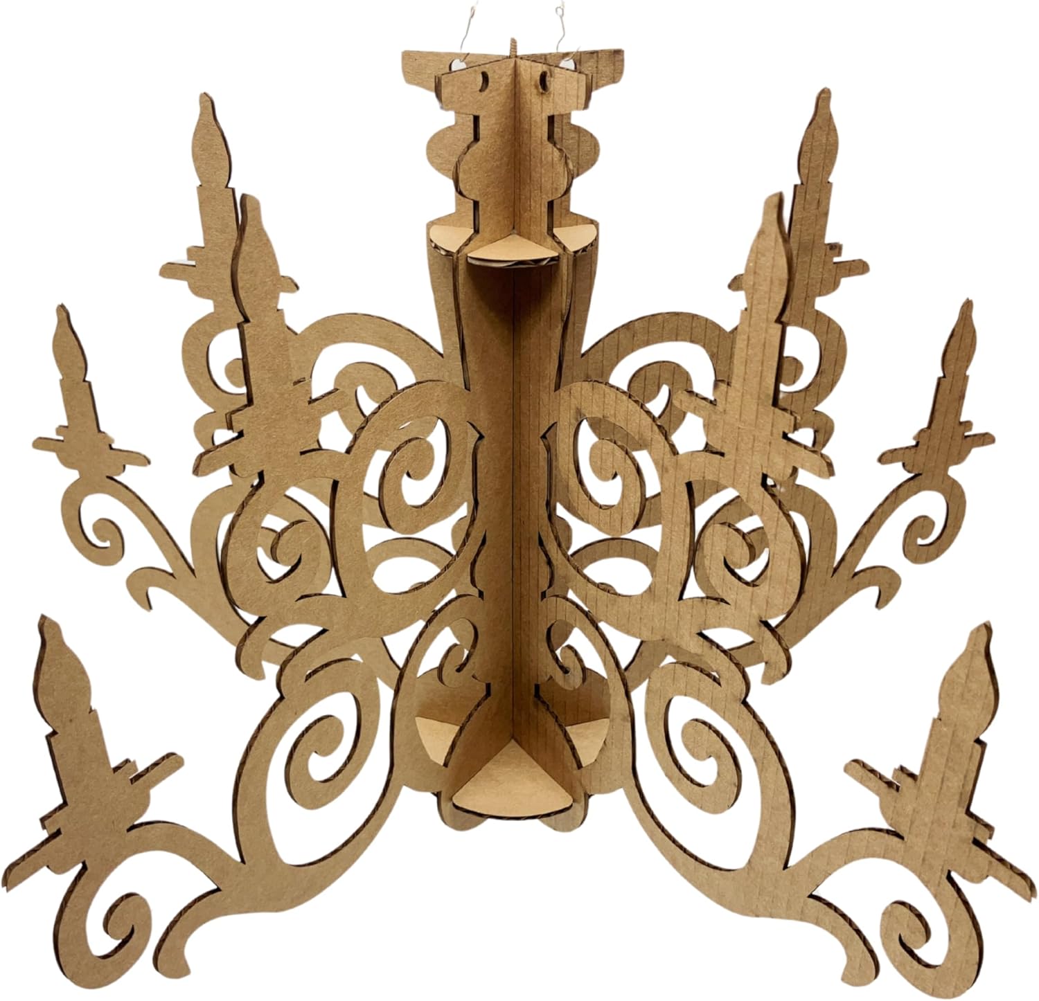 Cardboard Chandelier 20'' Wide / 5 Branches (Model 2)