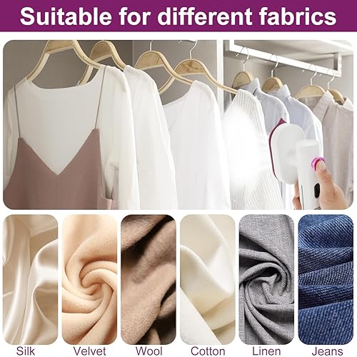 Miniatura 6 de Vaporizador portátil de mano, mini plancha de vapor plegable de viaje, calentamiento rápido de 20 segundos, vaporizador de ropa, vapor húmedo y