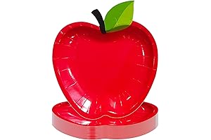 50-Pack Back to School Red Apple Paper Plates