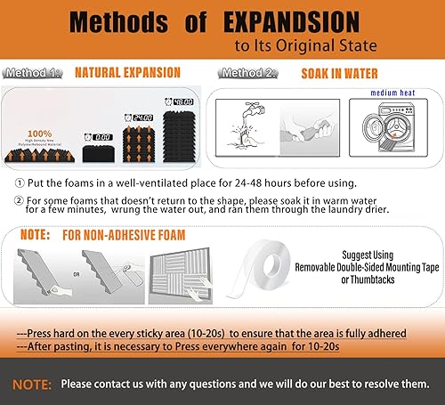 Miniatura 5 de Paquete de 36 paneles de espuma acústica de 2 x 12 x 12 pulgadas, paneles de espuma a prueba de sonido, insonorizantes, absorbentes de ruido,