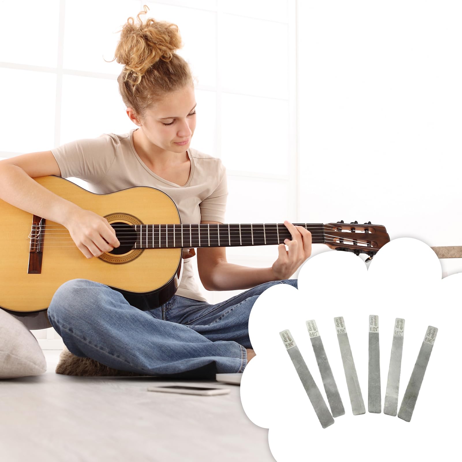 Limetta Per Tasti Chitarra 6 Pezzi Utensile Per Smerigliatura Bordi | Lima per Smussatura Tasti Per Studenti Musica Strumenti Corda Riparazione Tastiera