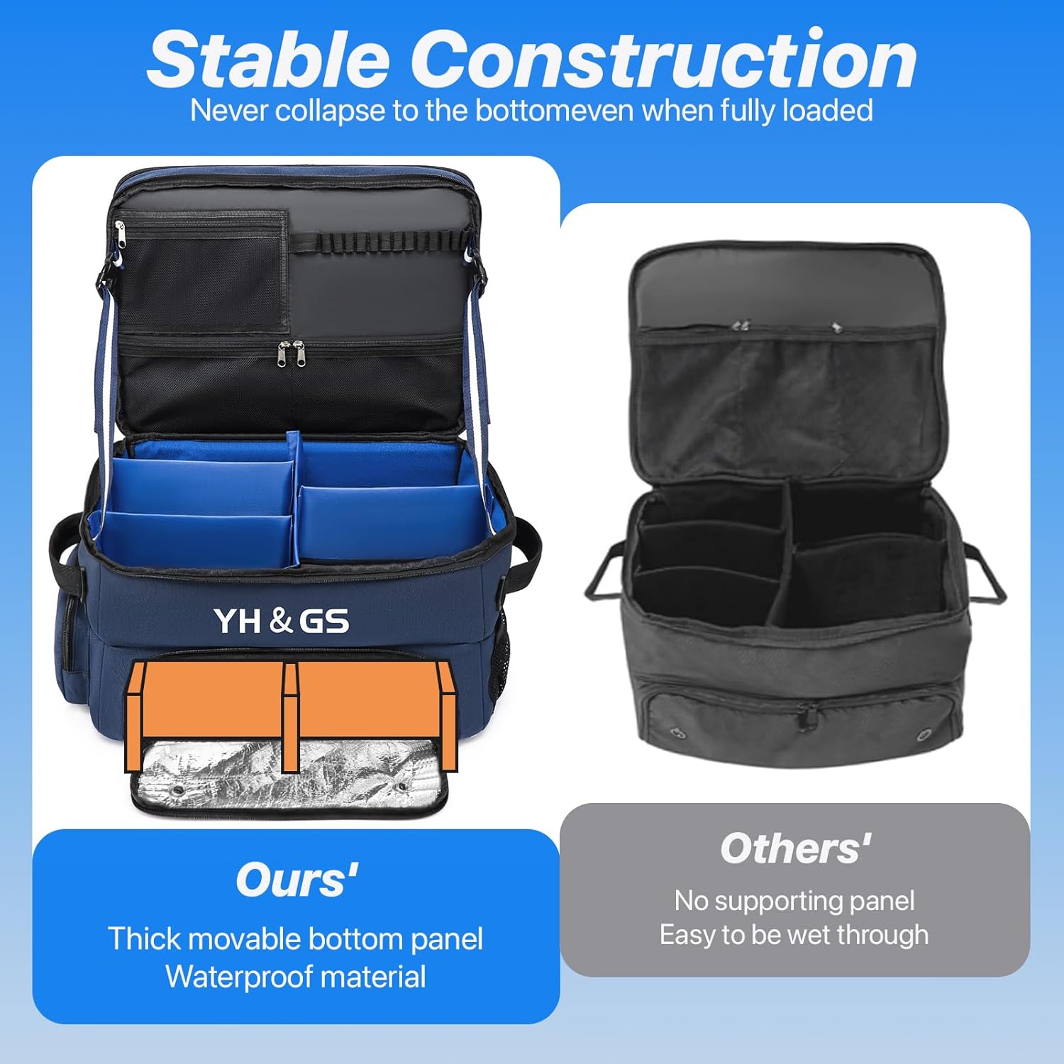 Golf Trunk Organizer, 3 Layer Golf Accessories for Men, 2 Pair Shoes Separate Ventilated Compartment Golf Organizer for Car, Balls, Clothes, Gloves, Accessories Golf Gifts (Add shoulder straps)