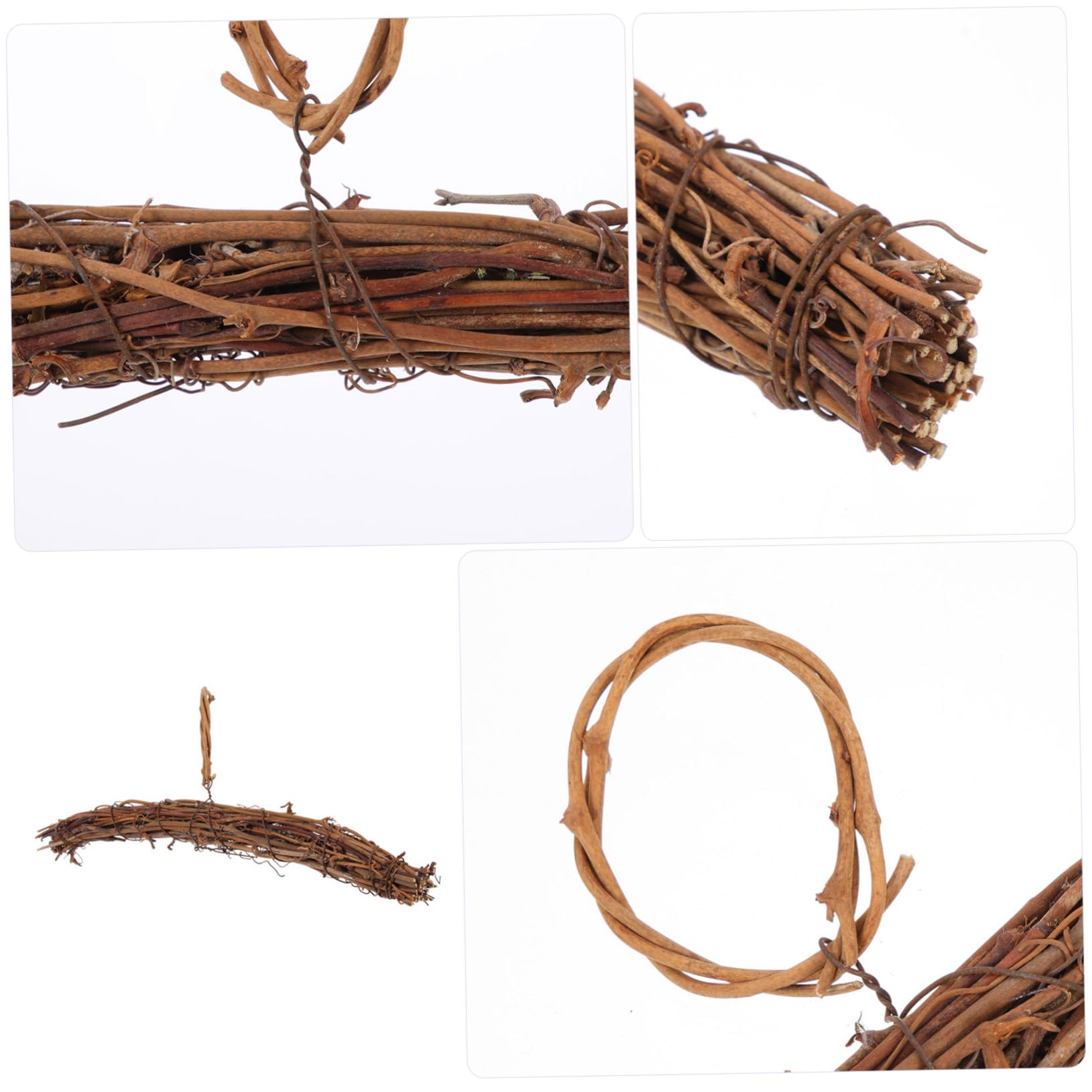ULTECHNOVO 5piezas Guirnalda De Ratán para Decoración De Puertas y Eventos Marco Colgante Natural para Adornos De Casa y Fiestas Accesorios para Manualidades