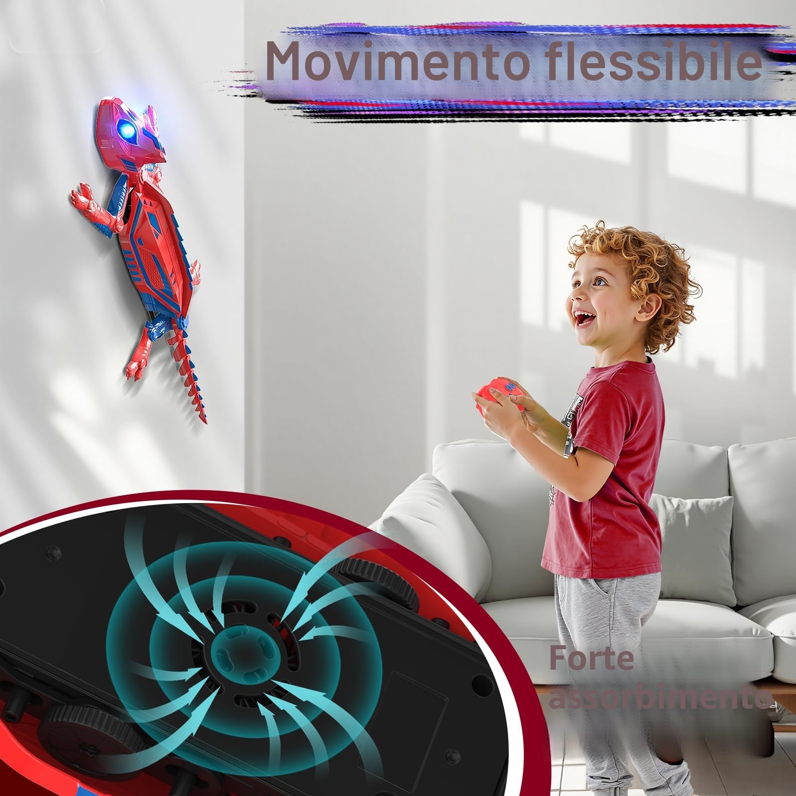 Mieryd Lucertola Telecomandata, Spider Geco Robot Radiocomandato Giochi Bambini 3 4 5 6 7 8 9 10 Anni Giocattolo Animali Che va Sui Muri Regalo Compleanno Pasqua Bimbi Ragazzi Ragazze Gioco Educativi