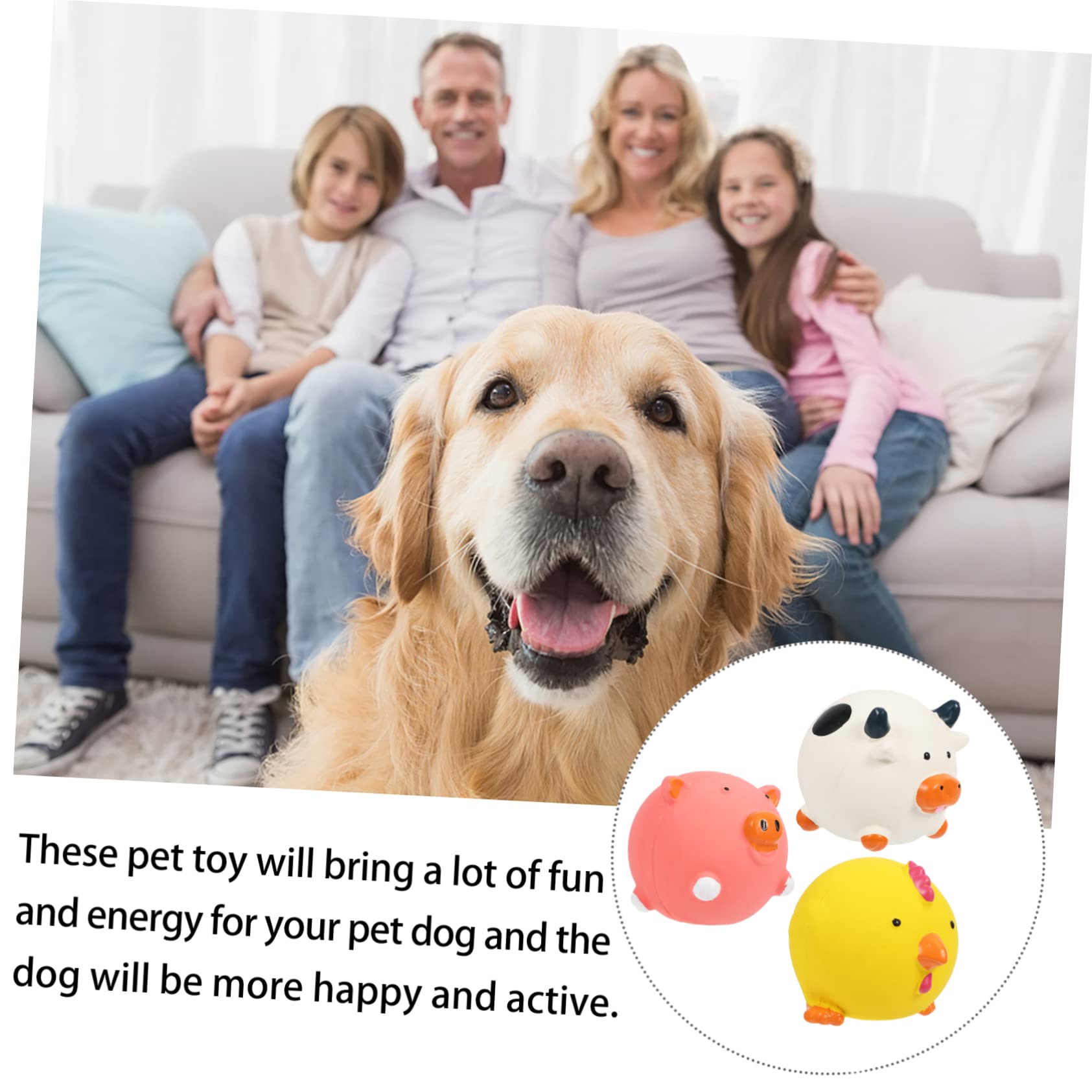 Beavorty 9stücke Latex Quietschspielzeug Für Hunde Interaktives Kaumaterial Tierdesign Schwein Küken Kuh Für Kleine Und Mittelgroße Haustiere Langlebig Und Für Stundenlangen