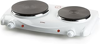 Solis Domo DO 310 KP - Cocina eléctrica con Dos Fuegos (1000 W y 1500 W, 15,5 cm y 18,5 cm), Color Blanco