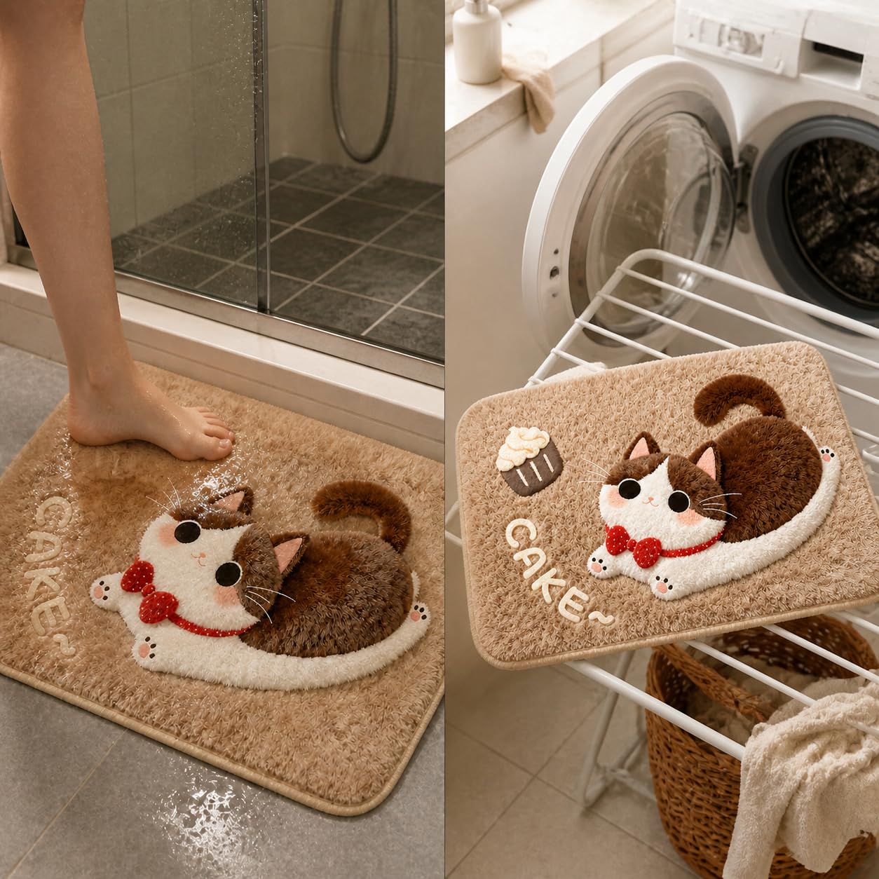 Tapis Bain Absorbant Antidérapant, 60x90cm