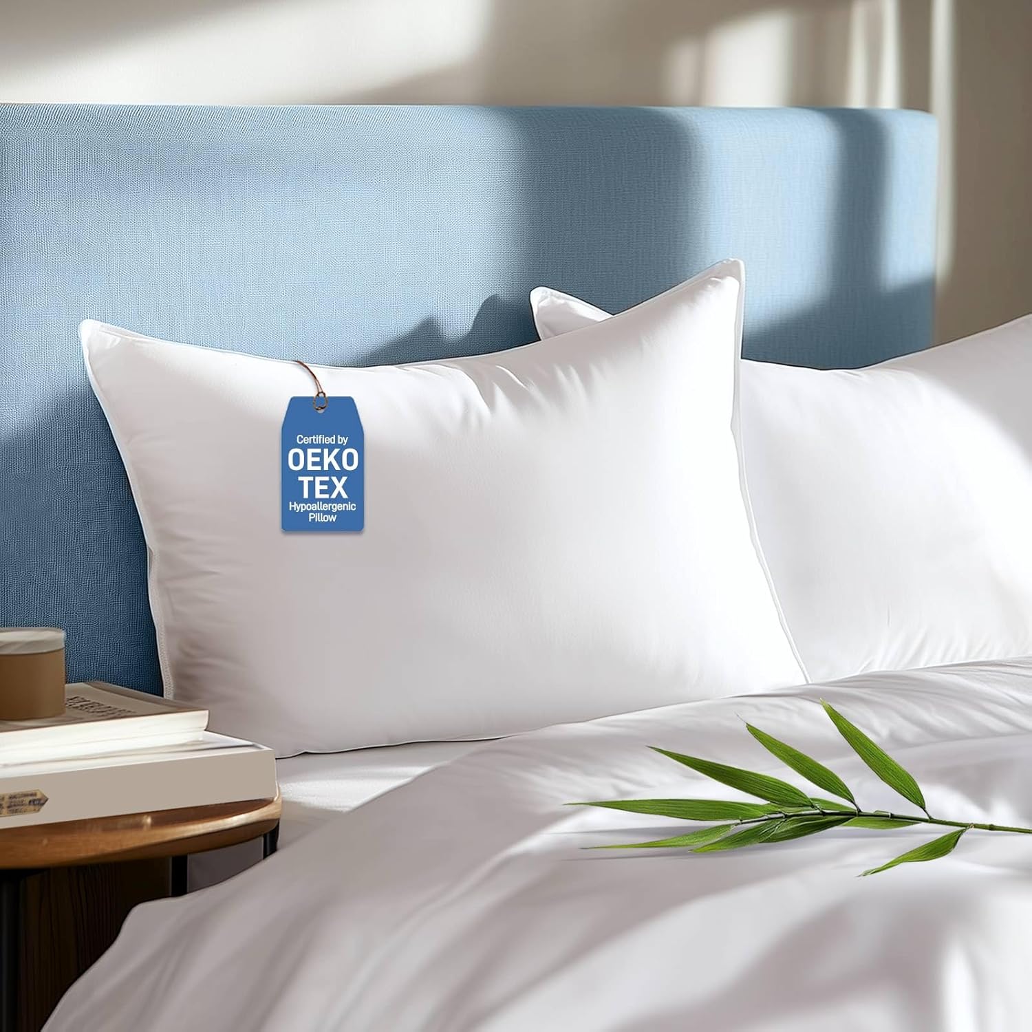 Sylvaris Hypoallergenic Bamboo Viscose Extra Soft Pillows with Down Alternative Filling King Size Set of 2 Breathable Luxury
