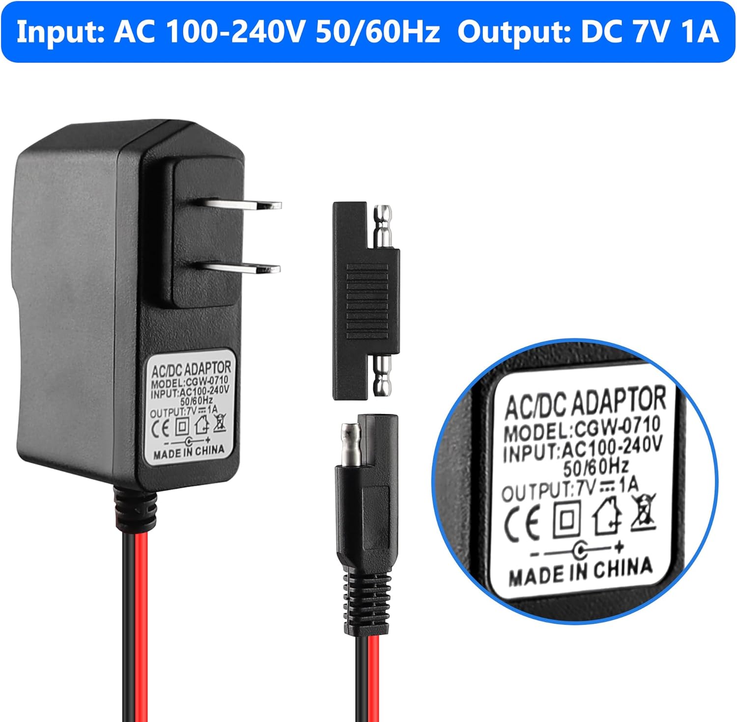 SAE Connector Charger for Kids Ride On Car Battery, BXIZXD 6 Volt Battery Charger for Disney Quad Pacific Cycle Marvel The Avenger Good Dinosaur Princess Fairies Minnie Mouse Frozen CAR McQueen ATV