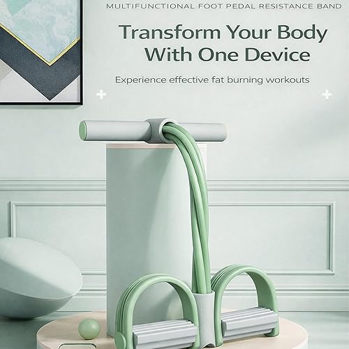 Miniatura 2 de Gentle Fit Band,Pedal Resistance Band with Handle,Multifunction Tension Rope,Tube Pedal Resistance Device,Foot Resistance Bands with Handles