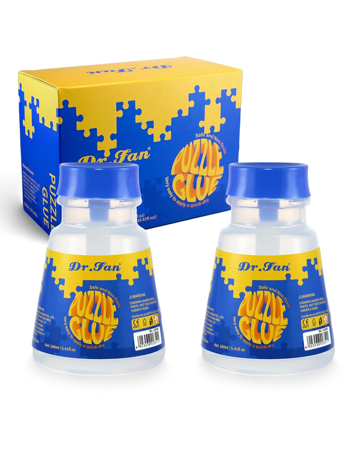 Puzzle Glue Suitable for Paper and Wood Jigsaw Puzzle Protector, Quick Dry for 1000/2000/3000/4500/5000 Pieces Puzzle, Clear Art Craft Glue and Non-Toxic, 160ml(5.4fl oz), 2 Pack