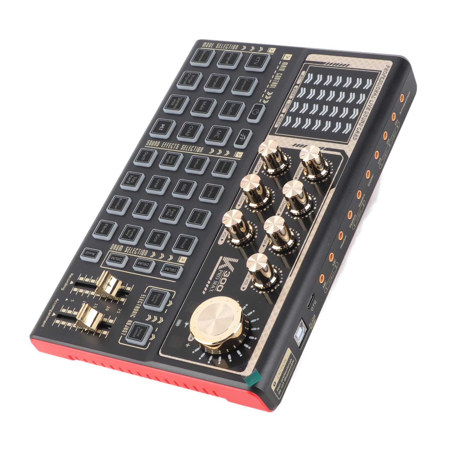 Cocoarm Scheda Audio, Scheda Audio Live in ABS Cambia Voce con Bluetooth, Batteria Integrata da 1200 MAh, per Registrazione Streaming Live Podcasting Karaoke