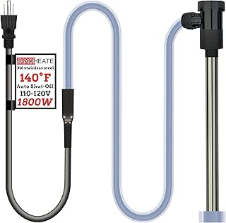 1800W Inflatable Pool 316 Immersion Water Heater with Wifi Timer & Temp Control – Submersible Electric Heater for Bathtub, Bucket, Spa, Above-Ground Pool, Swimming Pool, Baptistry & Hot Tub